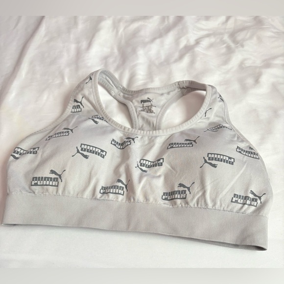 Puma Light Gray Athletic Bra - Picture 1 of 3
